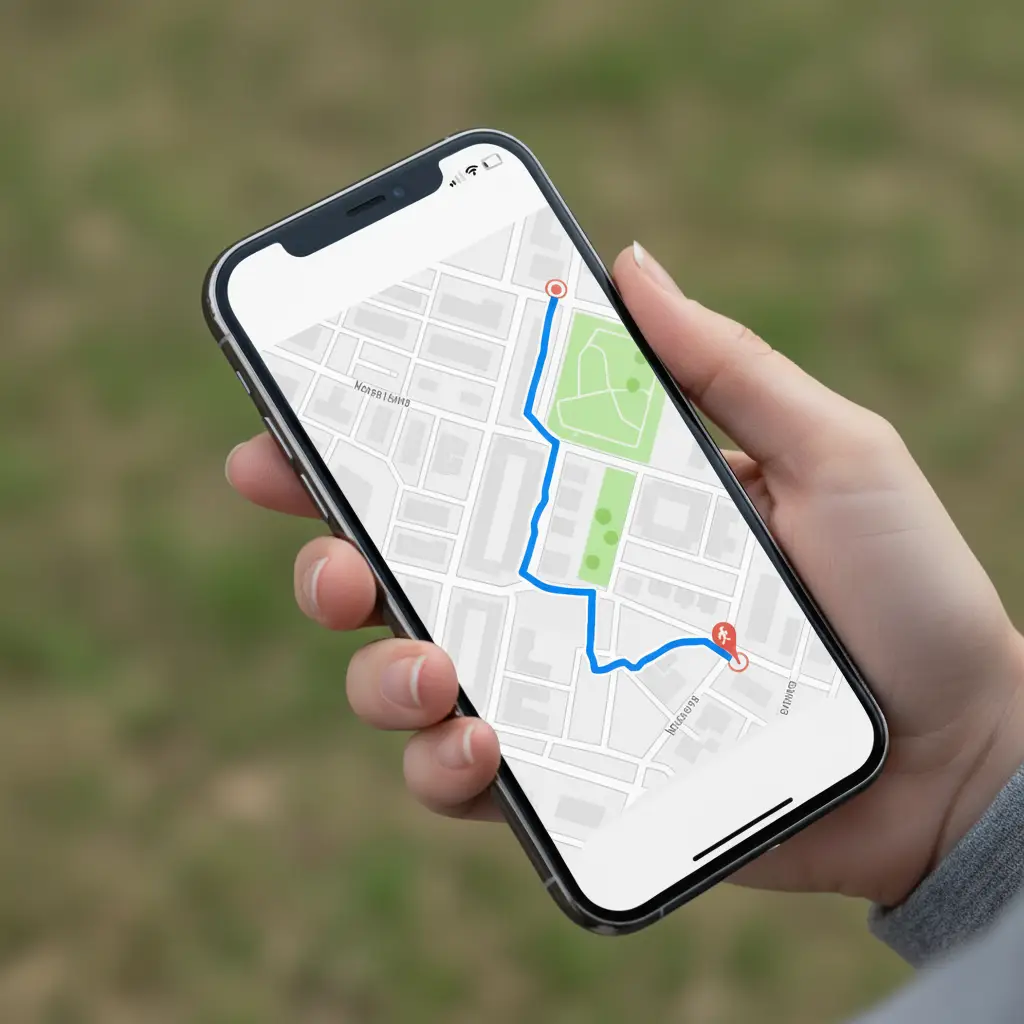 Rota GPS no aplicativo 10k